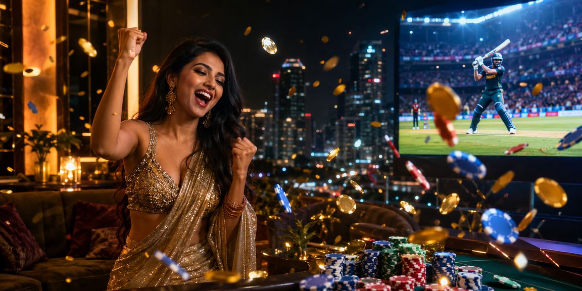 User enjoying cricket betting at a Dhaka night market